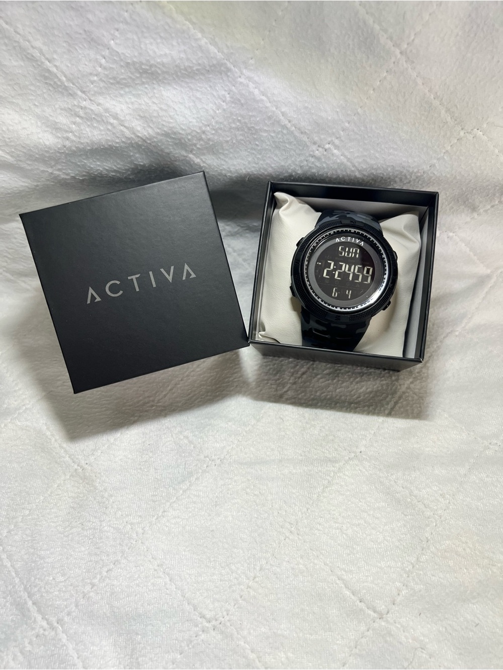 NEW! Activa Black and Grey Camo Digital Sports Watch for Men